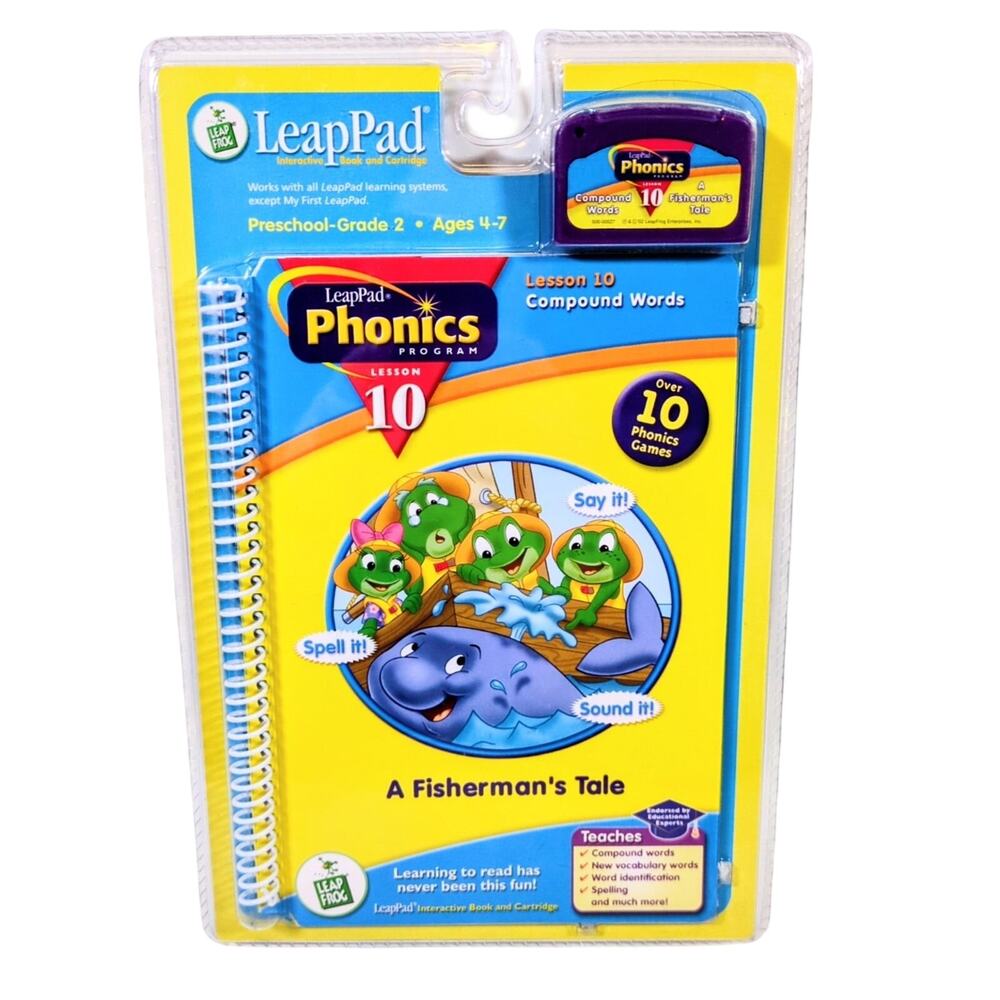 LeapFrog LeapPad Phonics Program Lesson 10 Compound Words Book Cartridge New